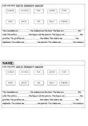 English Worksheet: My zoo