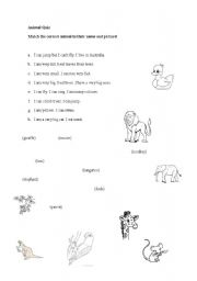 English Worksheet: Animal Quiz