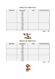 English Worksheet: irregular verbs test 2