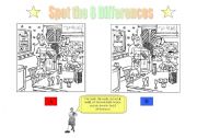 English Worksheet: Kitchen Spot the Difference
