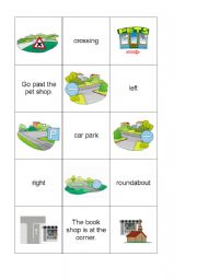 English Worksheet: asking the way-memory