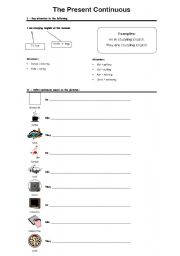 English worksheet: Present Continuous 