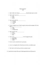 English Worksheet: Life is Beautiful quiz