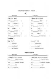 English Worksheet: Grammar Verbs Summary/Exercise - Simple Present, Present Continuous, Present Perfect