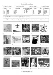 English Worksheet: simple present tnese verbs