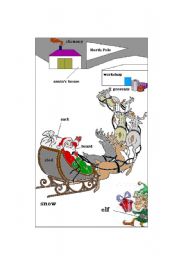 English Worksheet: Christmas Vocabulary Pictures