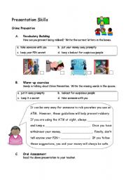 English Worksheet: Presentation Skills - Speaking