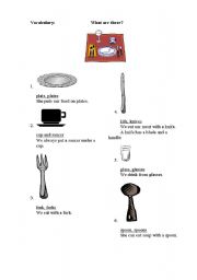 English Worksheet: Restaurant Vocabulary