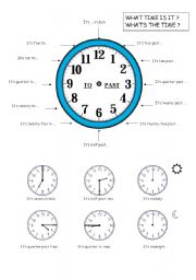 English Worksheet: teaching time
