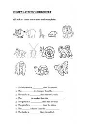 English Worksheet: Comparative