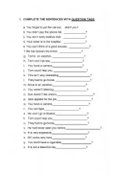 English Worksheet: Question Tags