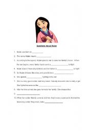 English Worksheet: Mulan