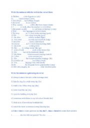 English Worksheet: SIMPLE PRESENT EXERCISES