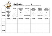 English Worksheet: Battleships (Present Continuous for arranged plans)