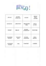 Bingo - travelling vocabulary