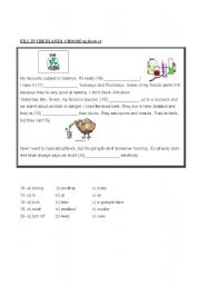 English Worksheet: Multiple choice cloze