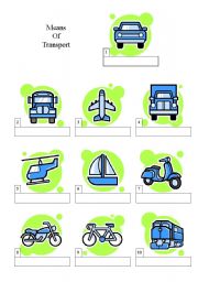English worksheet: transports