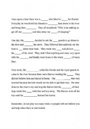 English Worksheet: Fill in the blanks.  Spelling words ow pattern