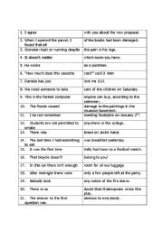English Worksheet: Sentence matching