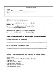 English Worksheet:  Past simple