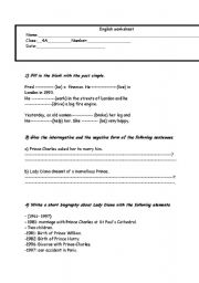 English worksheet:  Past simple