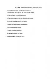 English worksheet: passive