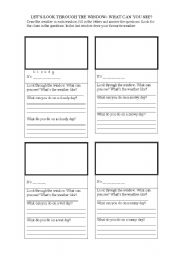 English worksheet: Lets Look Through the window