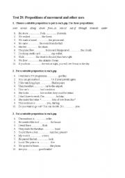 English worksheet: Prepositions 