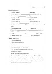 English worksheet: Possessives