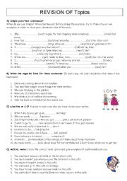 English Worksheet: revision