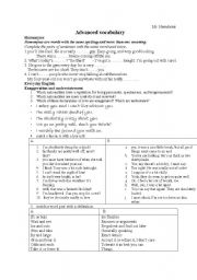 English Worksheet: vocabulary homonyms