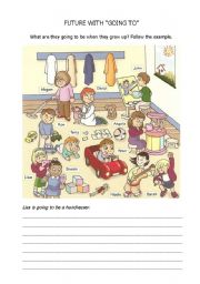 English Worksheet: What are you going to be when you grow up?