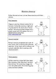 English Worksheet: Monster Dress up