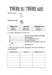 English Worksheet: THERE IS /THERE ARE