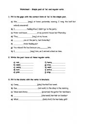 English Worksheet: worksheet on the simple past