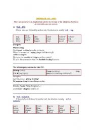 English Worksheet: Infinitive or ING