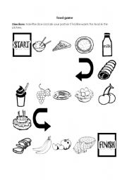 English Worksheet: food game