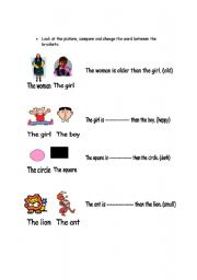 English worksheet: comparatives