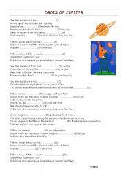 English Worksheet: Drops of jupiter and Spaceman - songs