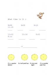 English worksheet: What time is it ?