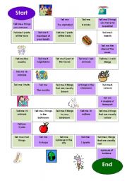 English Worksheet: board game :vocabulary game