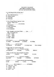 English Worksheet: test