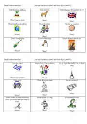 English Worksheet: Groupwork about experiences