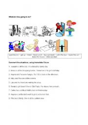 English Worksheet: What are they going to do?