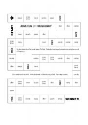 English Worksheet: Frequency adverbs board game