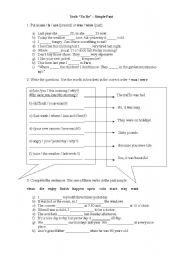 English Worksheet: Past Simple - Verb 