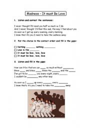 English Worksheet: Madness it must be love