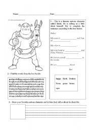 English Worksheet: Cartoon characters