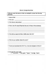 English Worksheet: Movies- Generic