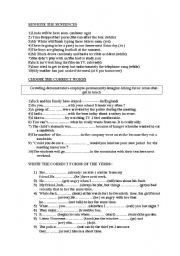 English Worksheet: Rewrite the sentences and other exercises